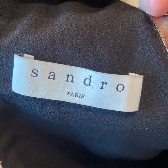 Sandro Goldie Gold V Neck Corset Dress - Picture 5 of 6